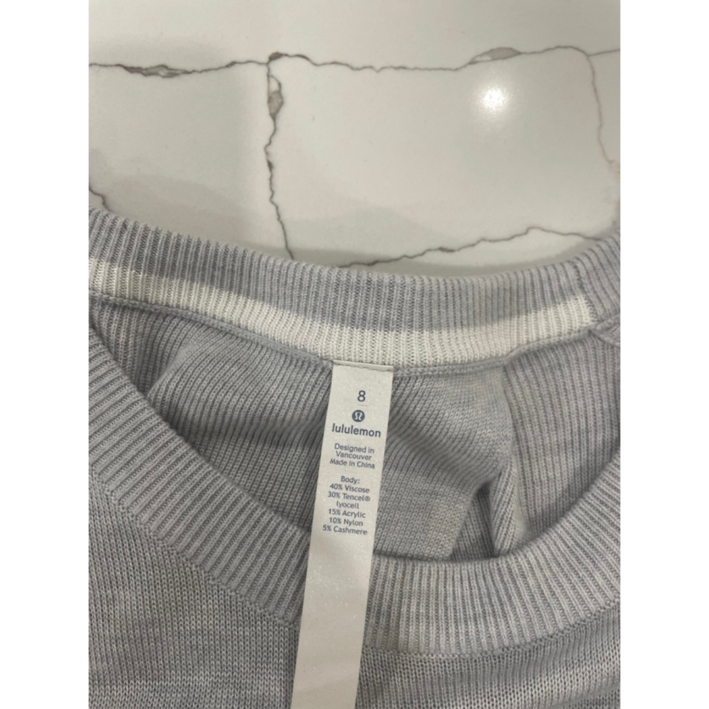 Lululemon Bring It Backbend Open Back Knit Sweater 8 Cashmere Bamboo Blend - Picture 6 of 9